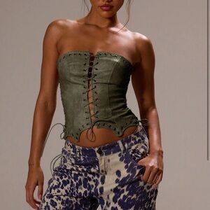 Shein Faux Leather Corset Top